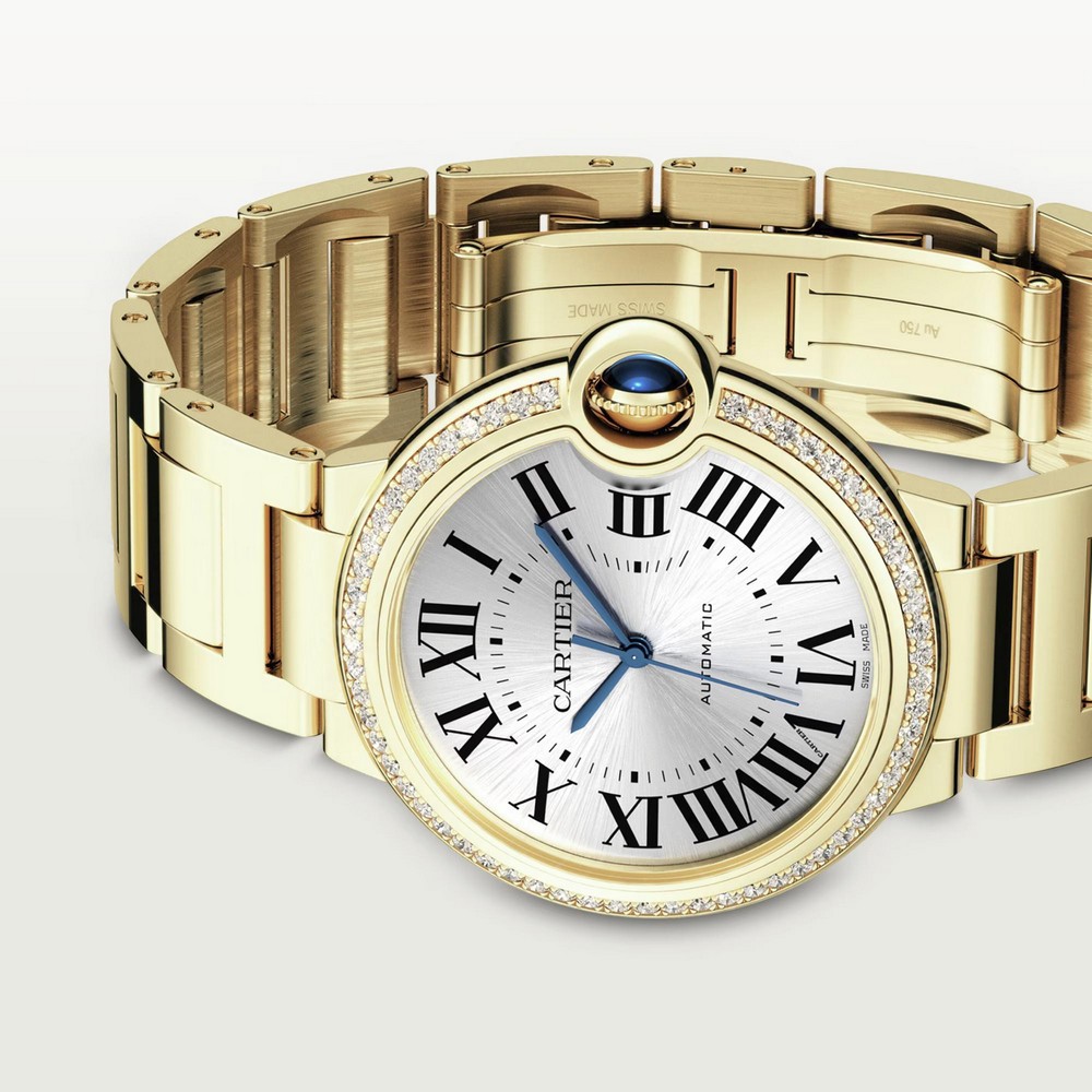 Đồng Hồ Cartier Ballon Bleu De Cartier Watch 36mm Nữ Vàng Trắng